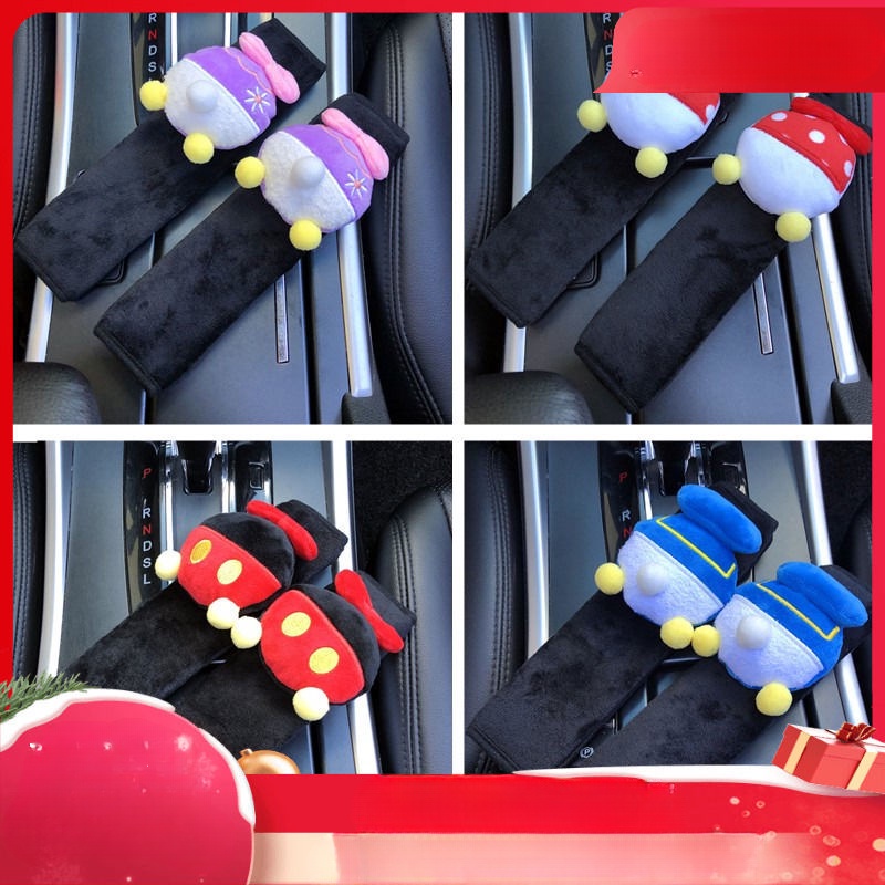 Cover Sabuk Pengaman Mobil Bahan Plush Motif Kartun Lucu