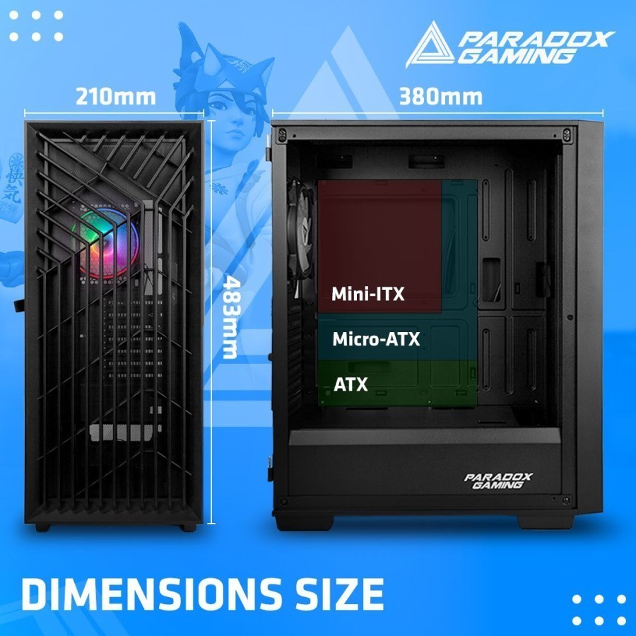 CASING PARADOX GAMING TYTOS - mATX, ATX CASE