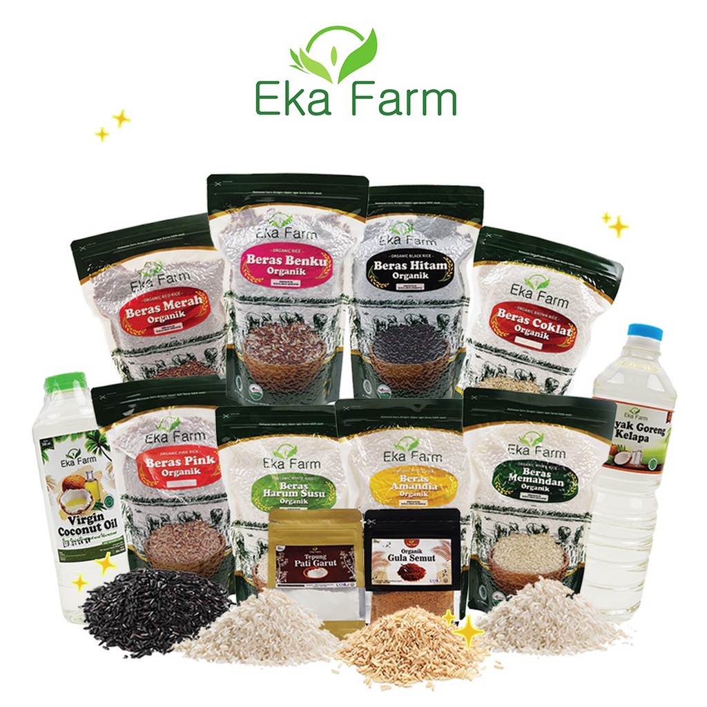 Eka Farm Beras Mentik Wangi Susu 1kg - Beras Organik Rendah Gula