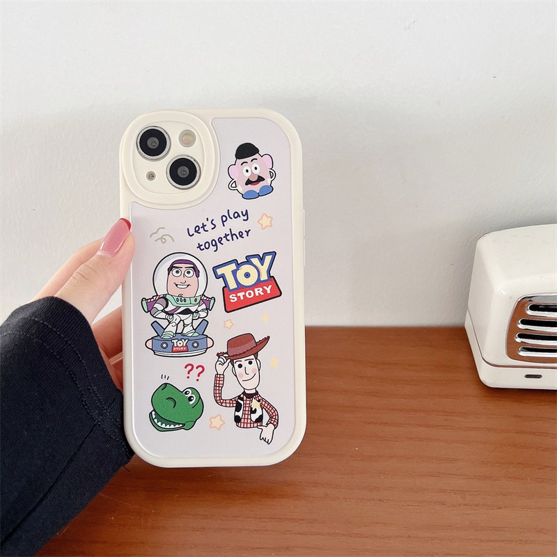 Cute Toy Story Dinosaur Soft Case Apple IPhone 6S 7 8 Plus XR XS Max 11 12 13 14 Pro Max 14 PLUS Black Silicone Case for Girl Gift Baolongwish