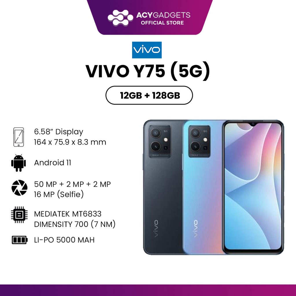 VIVO Y75 5G 12/128GB GARANSI RESMI VIVO