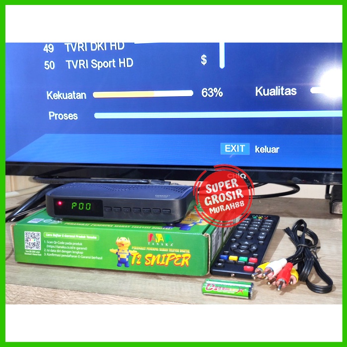 Set Top Box Tanaka T2 Sniper Penerima Siaran TV Digital DVB T2 EWS UHF HD