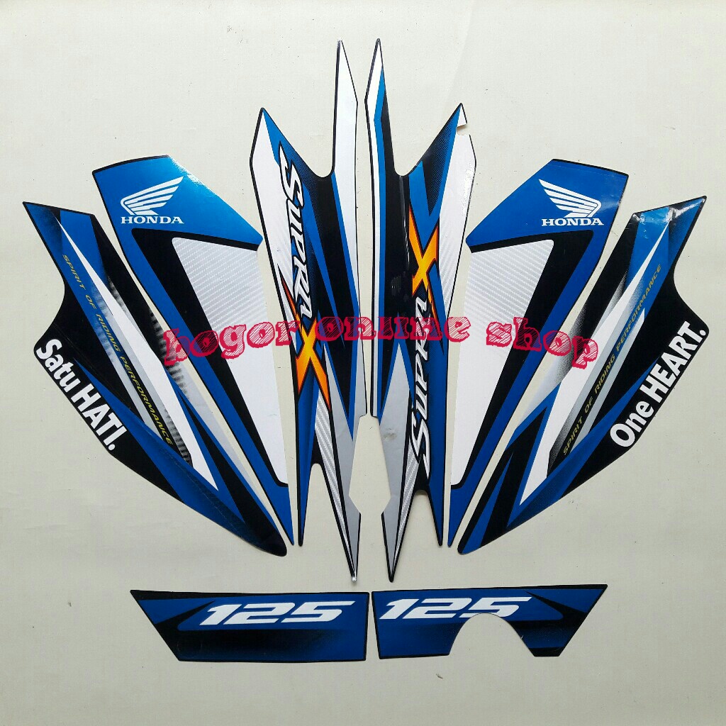 sticker striping body motor supra x 125 2013 std biru