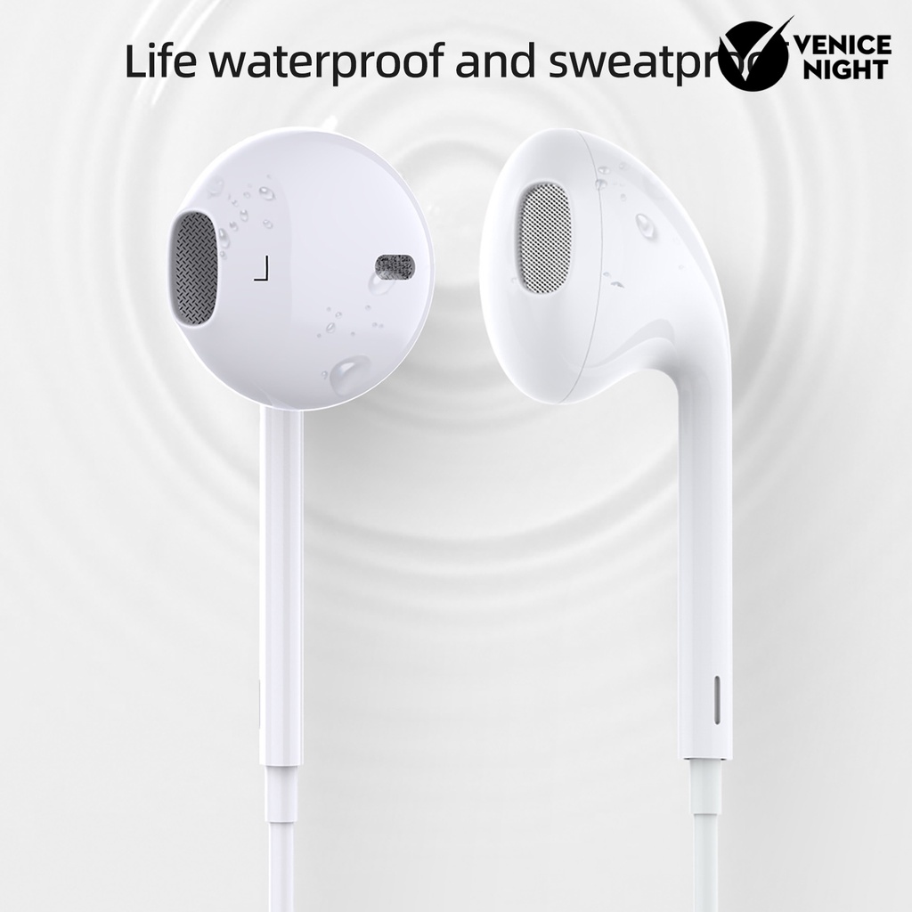 (VNEP) (Berkabel) Earbud High Fidelity Intelligent Noise Cancelling Life Waterproof 3.5mm In-ear Student Surround Gaming Earbud untuk Lari