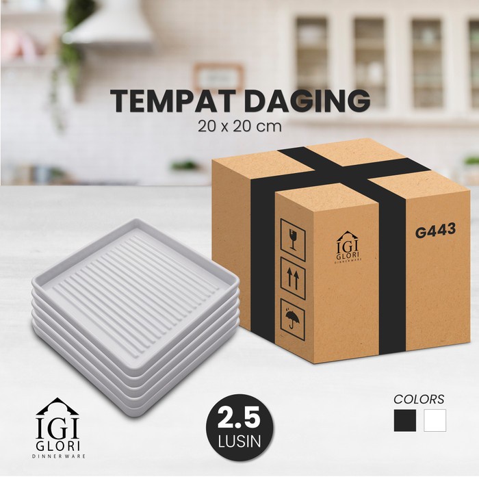 Piring Daging Shabu Glori G443 - Putih - Putih