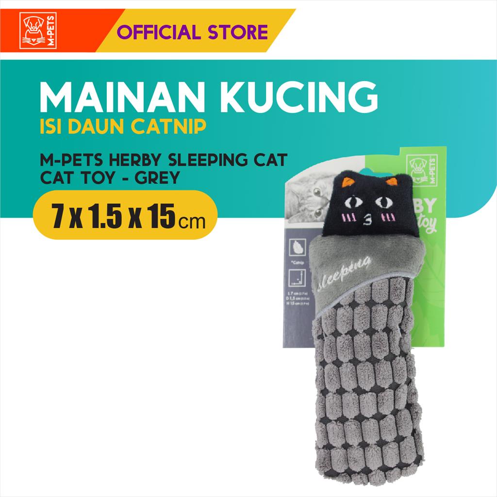 M-Pets Herby Sleeping Cat Catnip Toy / Boneka Mainan Kucing Tidur