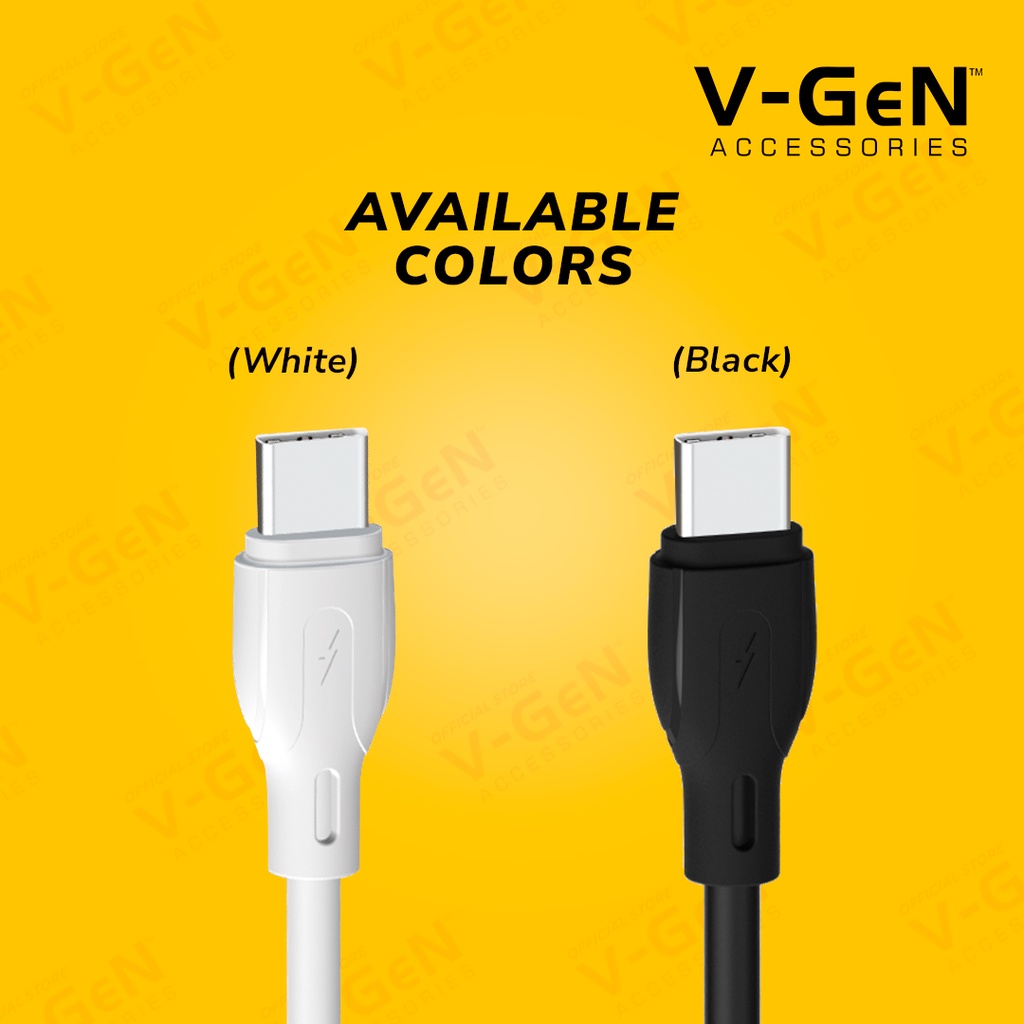 Kabel Data USB Type C V-GeN VGC-03 Fast Charging QC3.0 3A 1 Meter VGEN