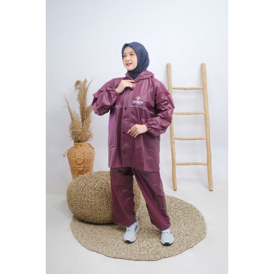 JAS HUJAN RAINCOAT pria wanita setelan celana enstein original bahan pvc tebal anti rembes axio