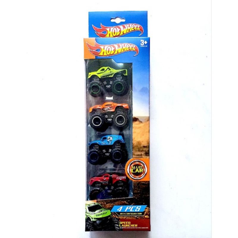 Mainan Diecast Alloy Car Jeep Monster Truck isi 4