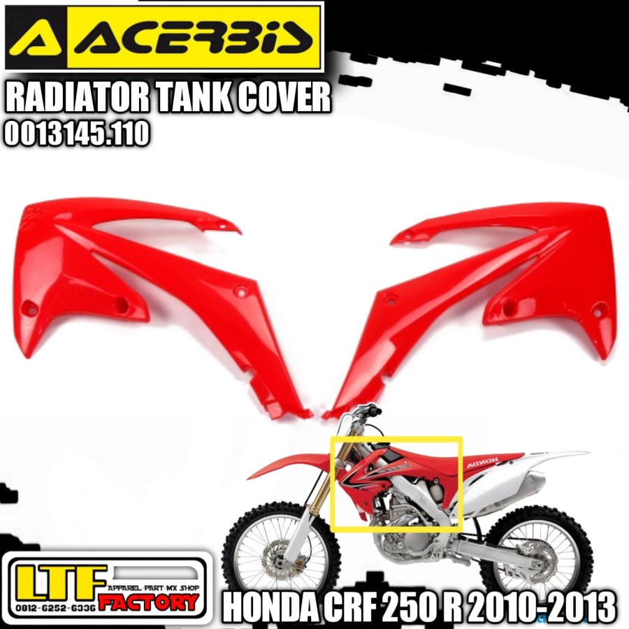 HONDA CRF 250 450 R 2010 2011 2012 2013 - ACERBIS Radiator Tank Cover Body Sayap Samping Depan Tangk