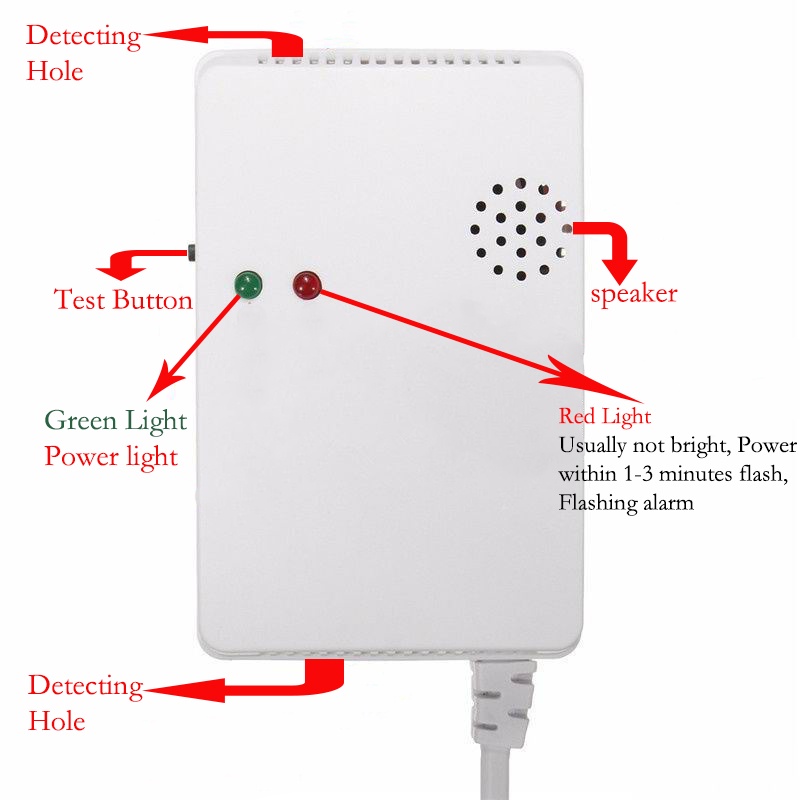 Gas Detector Leak Alat Detektor Kebocoran Gas Tangki LPG Alarm Detector Kebocoran Gas Bocor Keamanan Rumah Standalone