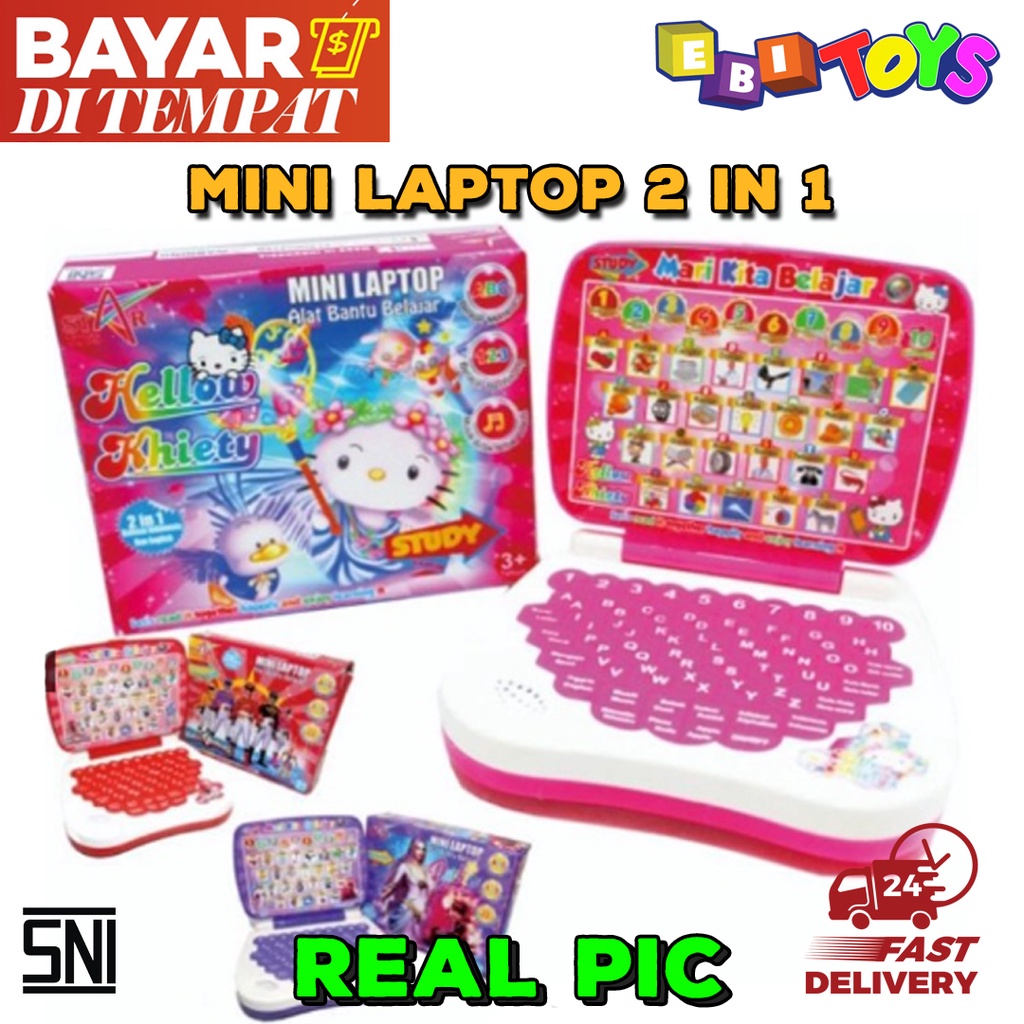 Mainan Laptop 2 in 1 Mini Laptop Mainan Edukasi Anak Mainan Laptop Bahasa Indonesia Bahasa Inggris
