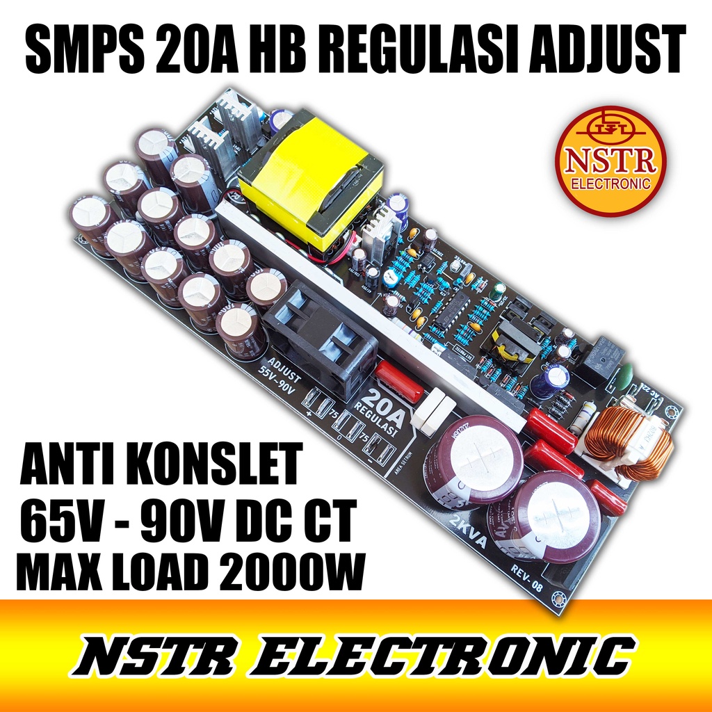 smps 20a hallbridge regulasi adjustable anti koslet