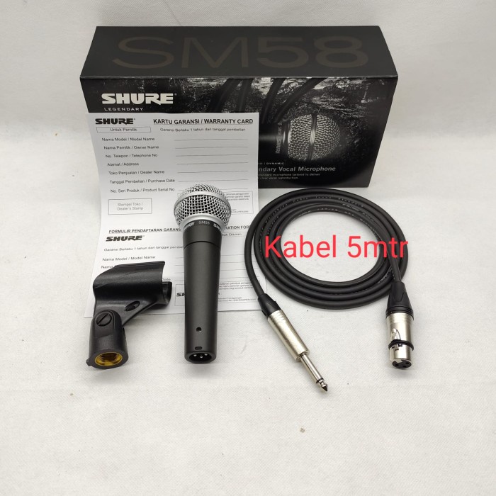 {MusikStore} Mic Kabel SHURE SM58 Original Made In Mexico Plus Kabel 5 Meter - akai to xlr Limited