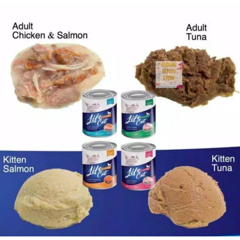 Life Cat Kaleng Adult dan Kitten 400gr