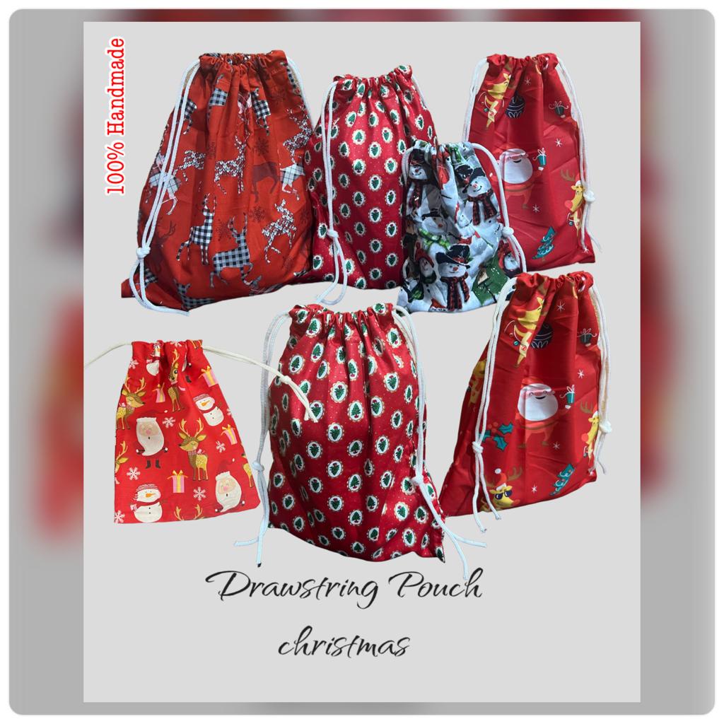 Fawn'G Handmade - Drawstring POUCH Serut Natal / kantong Serut Natal