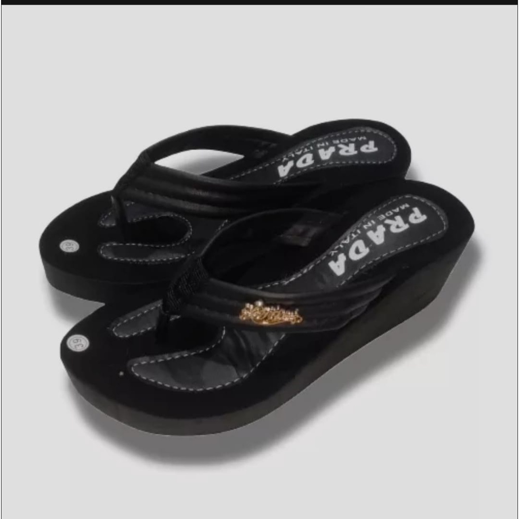 sandal prada wanita sandal wedges wanita terbaru