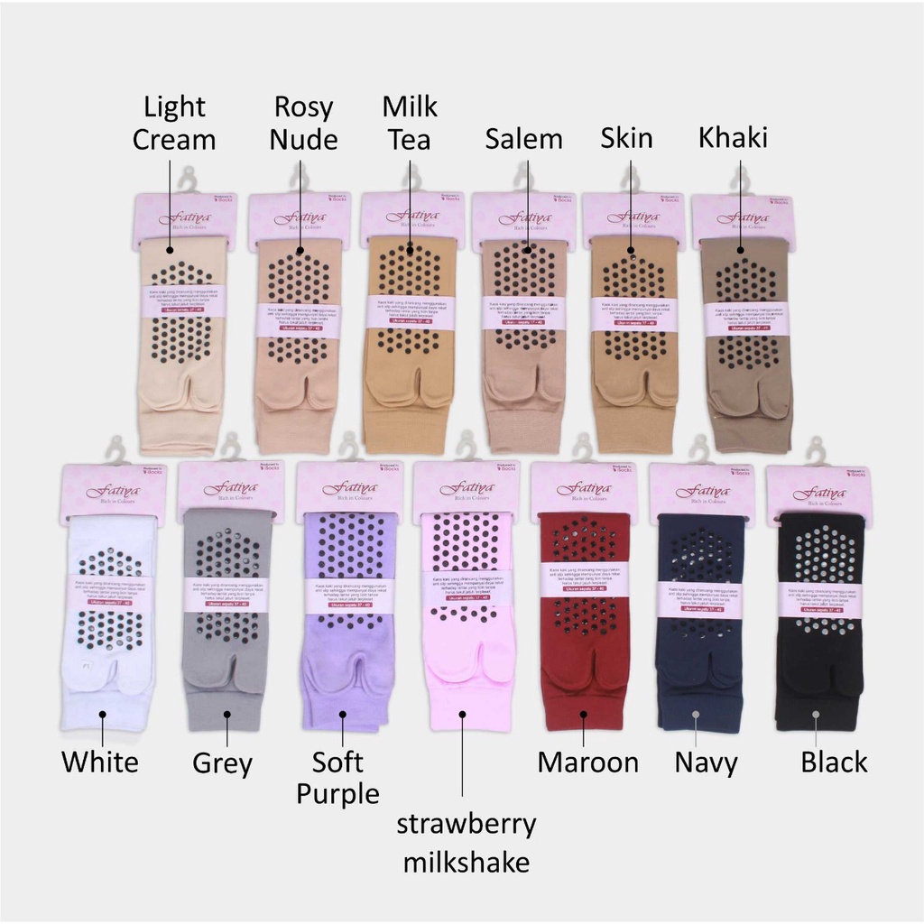 Fatiya Kaos Kaki Muslimah Jempol Anti Slip l Anti licin lKaos kaki renang lPerlengkapan haji umroh ll Kaos kaki sekolah l Kaos kaki wanital Kaoskaki pondok