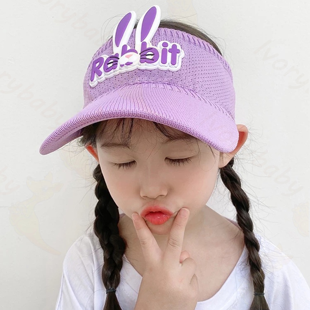 Ivorybaby Topi baseball golf anak kelinci Topi pantai anak rajut visor motif sunshade Anti Uv