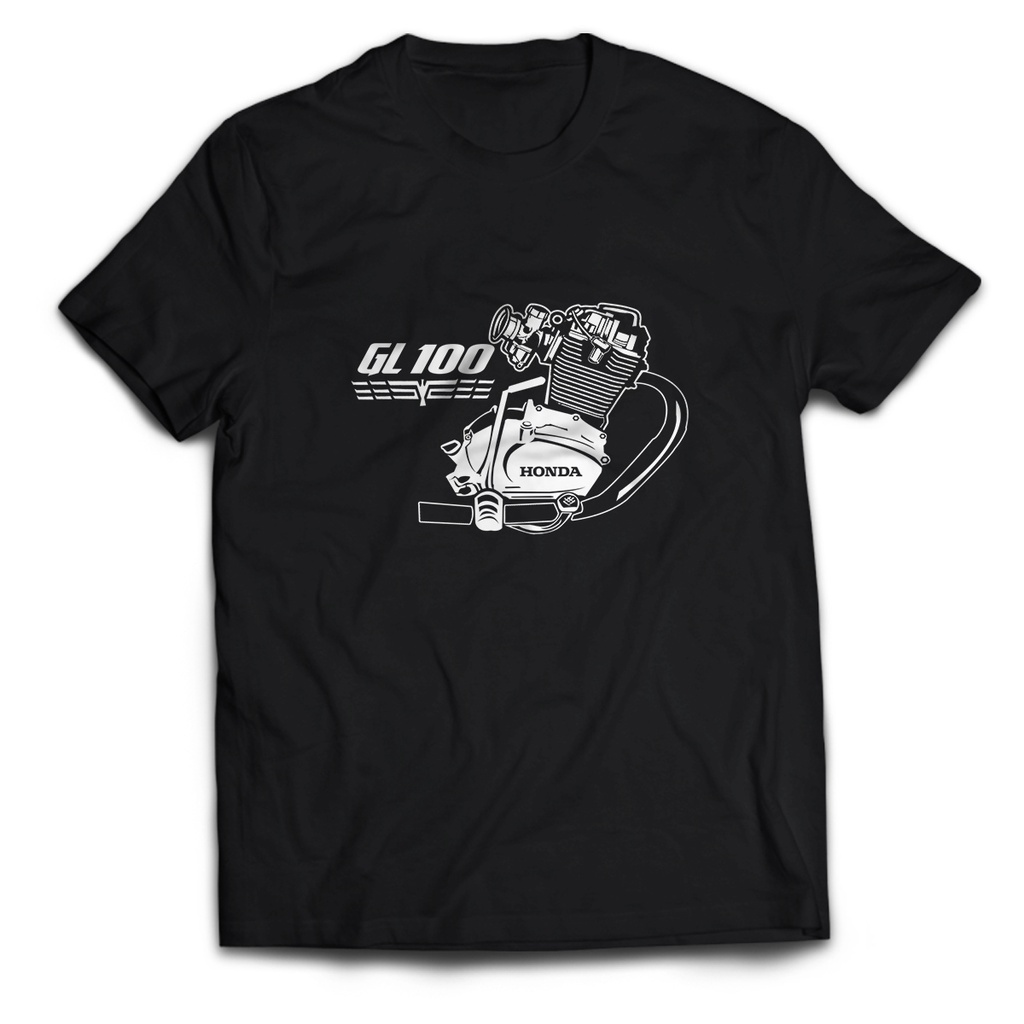 Baju Kaos Pria Otomotif Motor Honda GL 100 Engine Mesin Dewasa Atasan Unisex PakeKaos