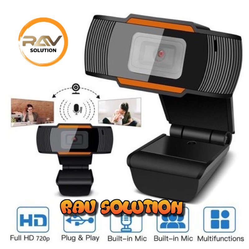 Webcam  camera laptop PC 720P 4k Full HD with Mic /auto focus dengan microphone kamera webcam pc  - RAV SOLUTION