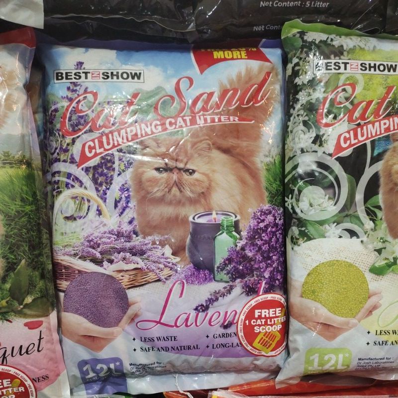 PASIR KUCING CAT SAND CLUMPING CAT LITTER 12L lavendr