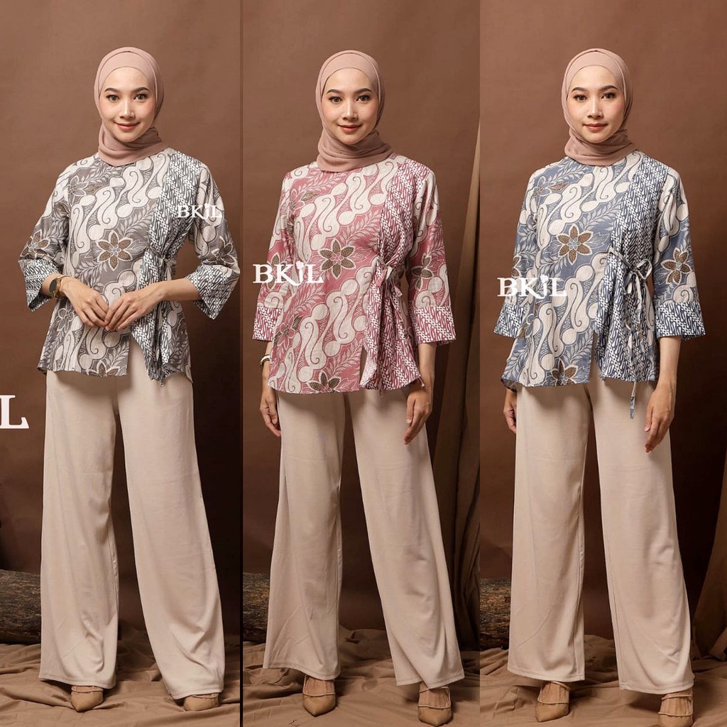 Jual Baju Batik Wanita Modern Atasan Batik Kerja Wanita Blouse Batik Kantor Seragam Batik Modern 