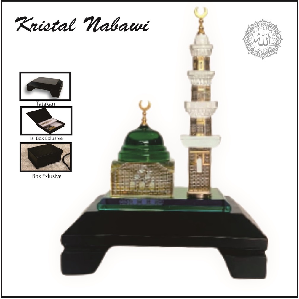 Kristal Miniatur Masjid Nabawi 1 Menara Kaca Promo