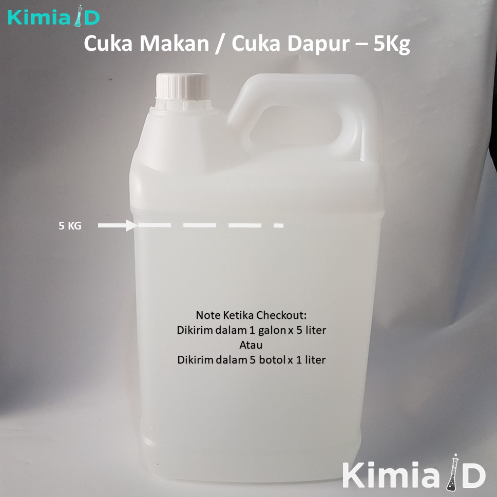 Cuka Dapur 5 Kg Vinegar Cuka Makan Asam Cuka 98% Cuka Food Grade