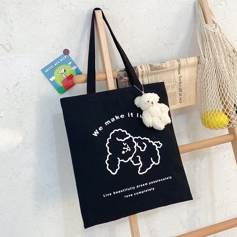 Tote Bag DNB Tas Samping Kanvas Totebag Wanita Fashion Korea