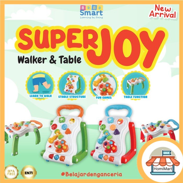 homimart I BEBE SMART SUPER JOY WALKER &amp; TABLE MAINAN TABLE WALKER ANAK