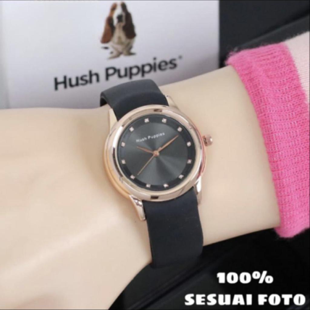 SS [✅COD] JAM TANGAN WANITA TAHAN AIR KASUAL HUSH PUPP1ES DIAMOND STRAP RUBBER HP-9626