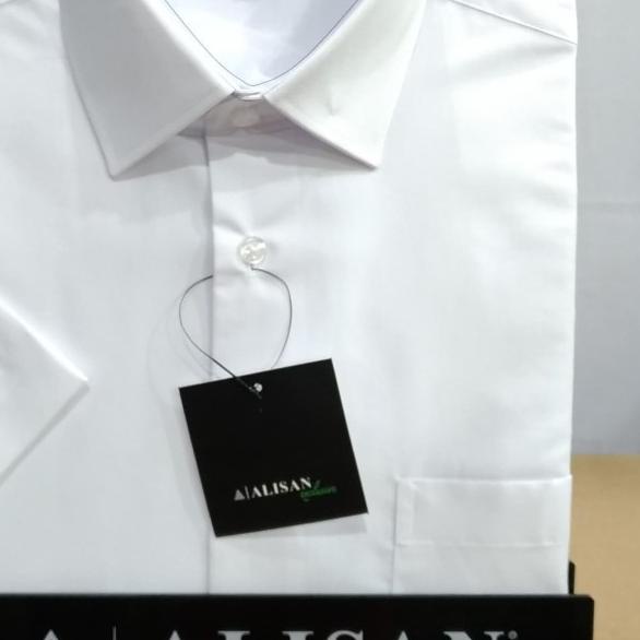 Kemeja Pria Alisan Putih Lengan Pendek Reguler Fit - Putih, S