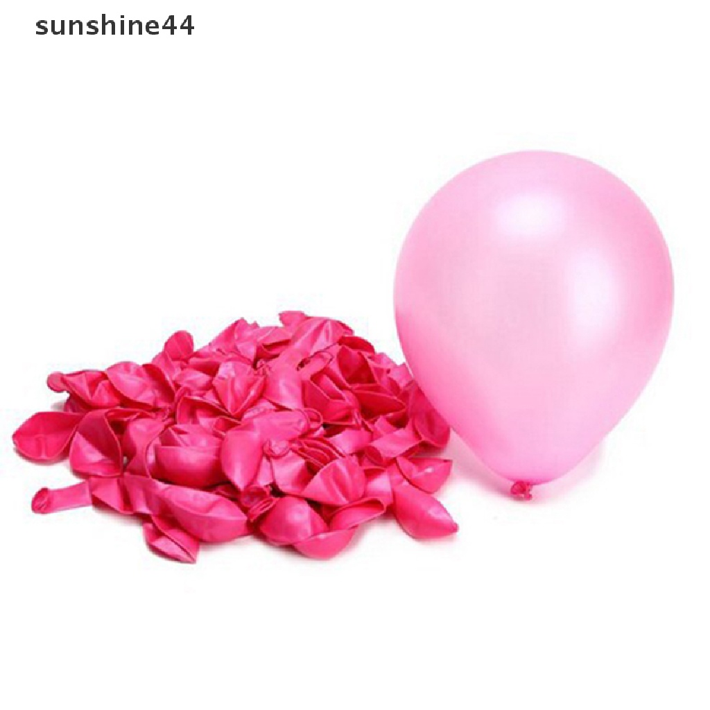 Sunshine 100pcs Balon LATEX Polos 10 &quot;Untuk Dekorasi Pesta Pernikahan / Ulang Tahun