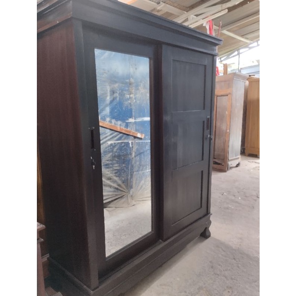 Lemari 2 pintu jumbo jati asli