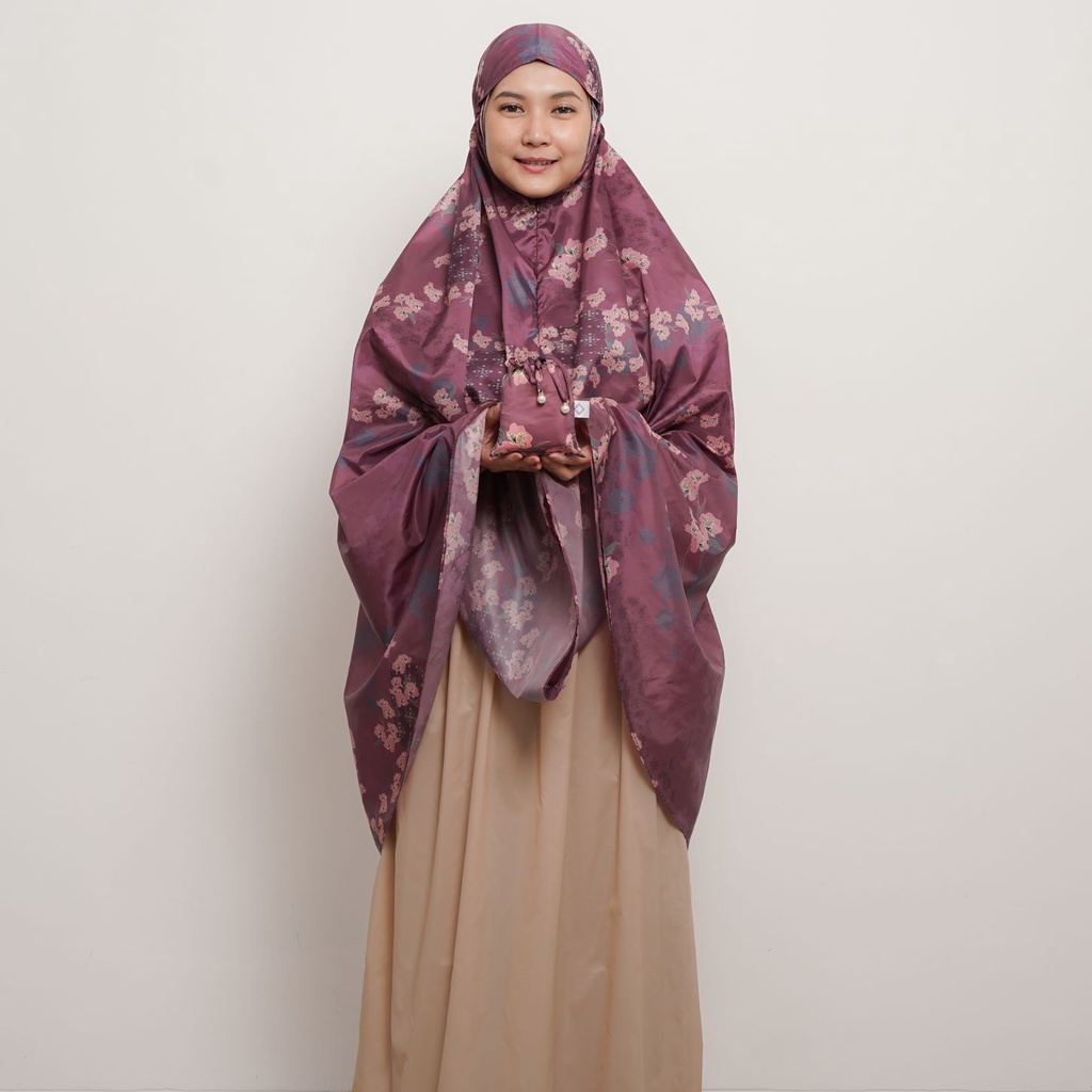 ALIF MUKENA MINI MOTIF PARASUT PREMIUM KOREA TRAVEL - VINCA IN PINK SAND ( MKN-214 )