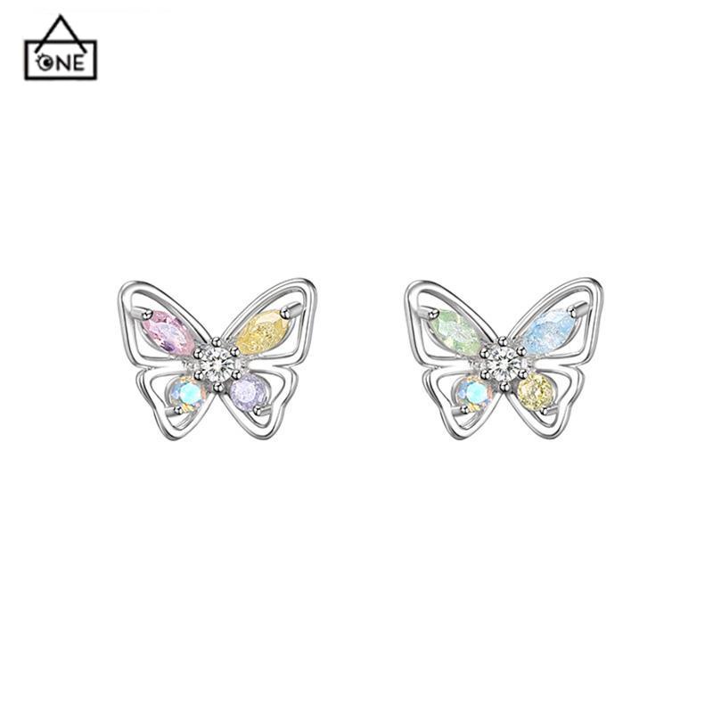 COD❤️925 Anting Kupu-kupu Perak Sterling  Anting Desain Niche Mewah Ringan Musim Panas Wanita  Sederhana-A.one