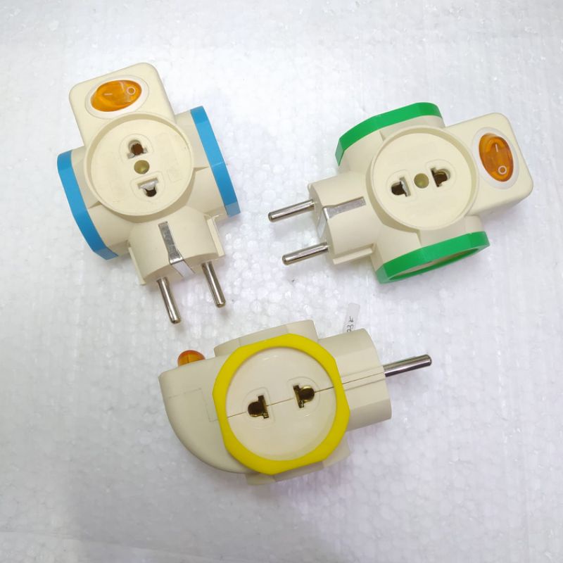 STEKER T ARDE CABANG 3+TOMBOL ON/OF/COLOKAN T/COLOKAN CABANG 3