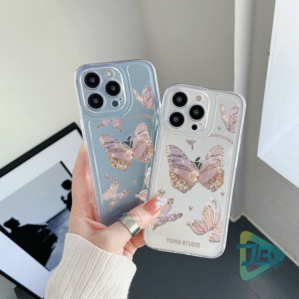 CUSTOM CASE SOFTCASE SILIKON CLEAR BENING BUTTERFLY CUSTOM CASE XIAOMI REDMI 6A 8 8A PRO 9 9A 9C 10A NOTE 8 9 10 10S POCO M3 M4 JB6091