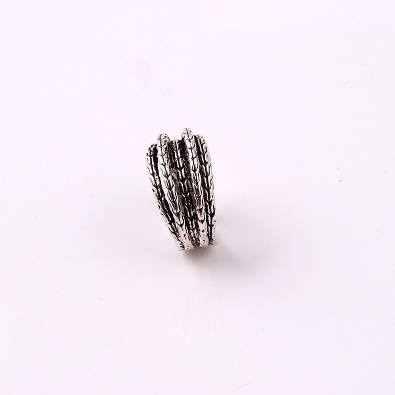 Cincin Multilayer Model Twist Lebar Gaya Vintage Eropa Amerika