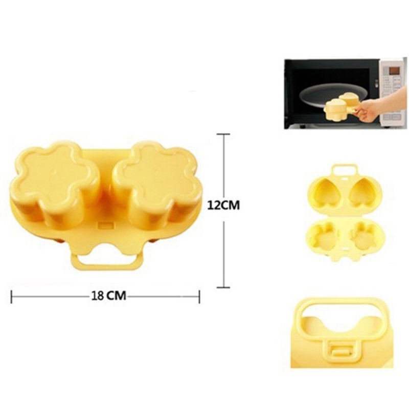 1 Pc Cetakan Telur Bentuk Bunga Dan Hati Untuk Microwave