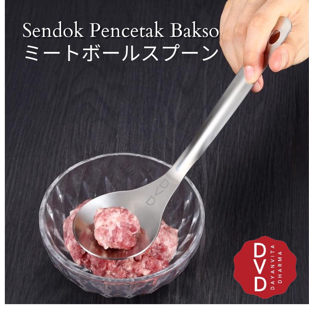 Sendok ALat Pencetak Bakso Bulat Stainless - Sendok pembuat Bakso Stainless