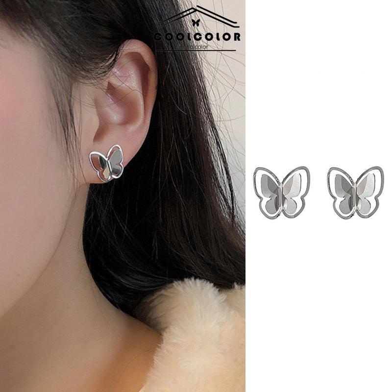 COD❤️Anting Kupu Korea Untuk Wanita kecil berongga Butterfly Earrings Stud Tusuk Kupu- cl