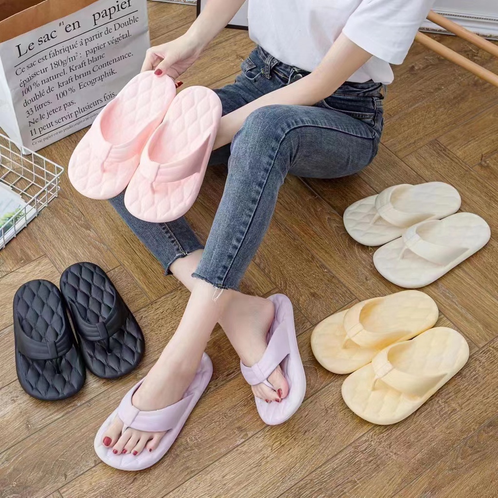 Gobra ♕ SA023 Sandal Wanita Sandal Jepit Polos Warna Import Model Kekinian Fashion Korea Wanita Bahan Rubber Anti Sakit