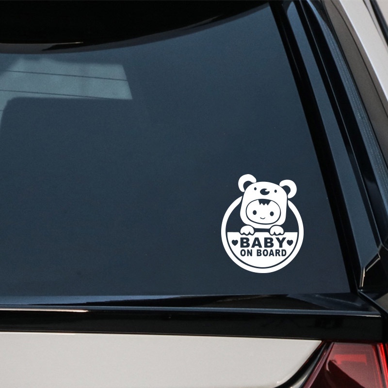 Baby In Car Stiker Reflektif Stiker Peringatan Tips Mobil Aksesori Stiker Kaca Depan Jendela Mobil