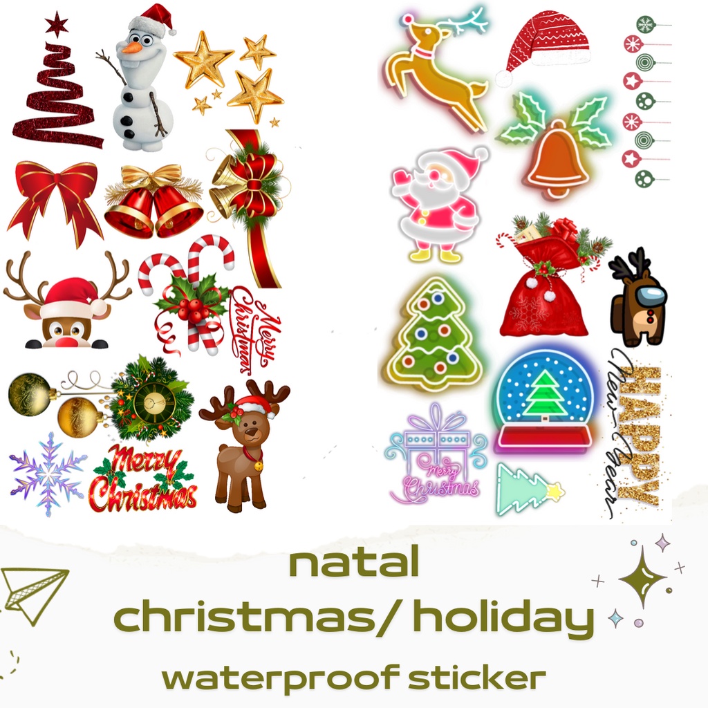 

WATERPROOF ANTI AIR STICKER ISI 25 HARI RAYA NATAL CHRISTMAS RUDOLF SANTA CLAUS SINTERKLAS untuk LAPTOP HP JOURNAL CATATAN BUKU