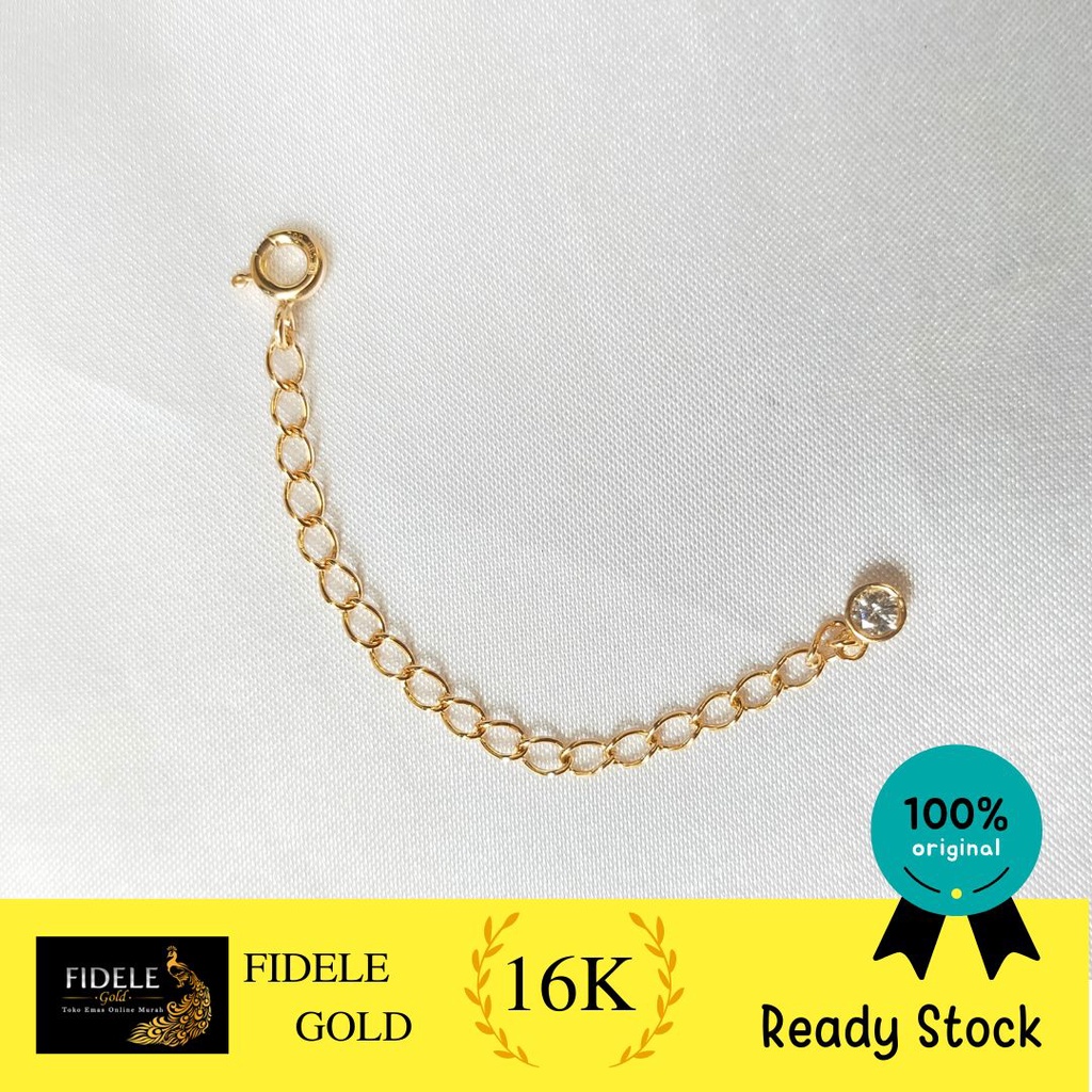 Adjustable Kokot extander Emas Asli Kadar Tua Penambah Panjang Gelang Kalung 700