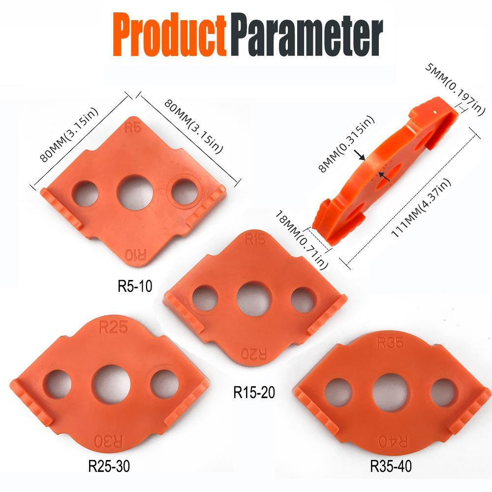 Nickolas1 Router Template Jig Dengan ABS Plastik Woodworking Router Alat Sudut Bulat Tools Quick Locator Untuk Woodworking Pemangkasan Sudut Template Woodworking Tool