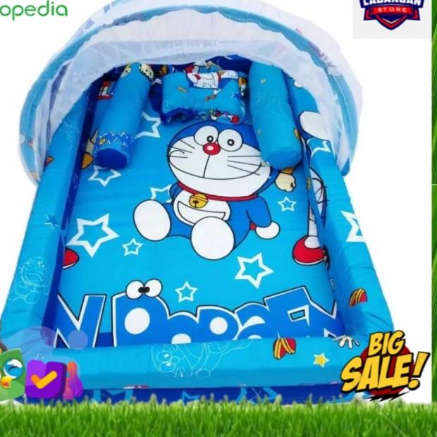 Kasur Bayi Kelambu / Kasur anak / Doraemon / Set Kolam / Tempat tidur