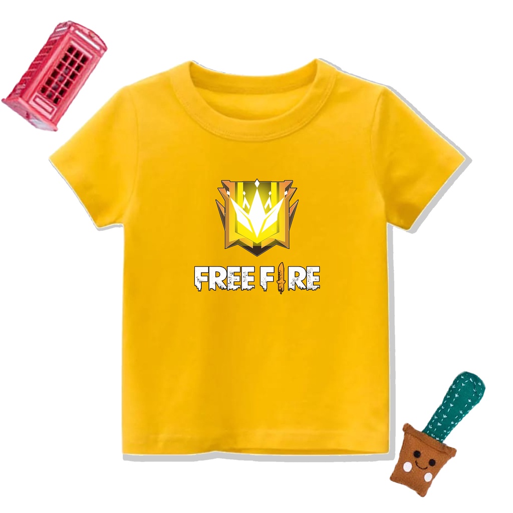 PVJ - Kaos Anak FF Motif Grand Master Baju Anak Free Fire Laki Laki Dan Perempuan atasan Tangan Pendek